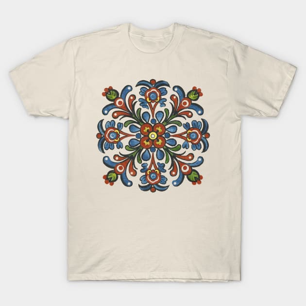 Handpainted Rosemaling, Norwegian Folk Art T-Shirt by craftydesigns